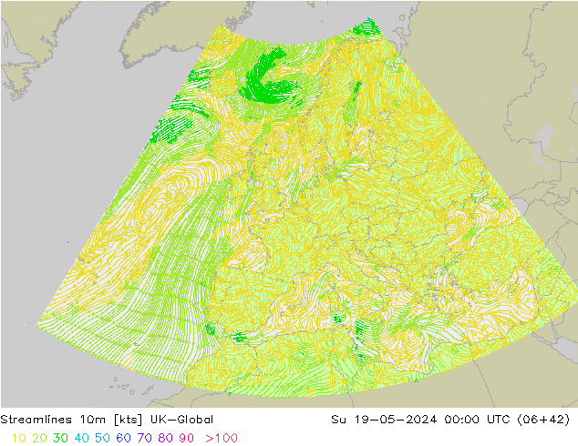 Streamlines 10m UK-Global Ne 19.05.2024 00 UTC