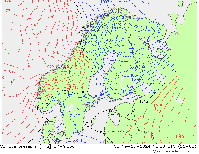 pressão do solo UK-Global Dom 19.05.2024 18 UTC