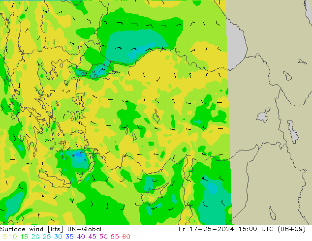 Surface wind UK-Global Fr 17.05.2024 15 UTC