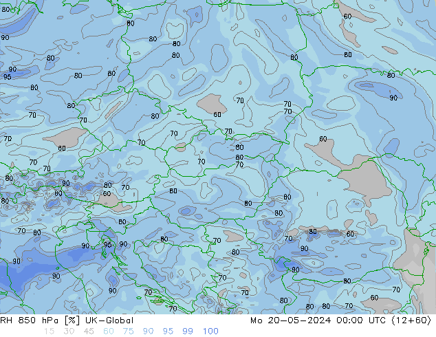 RH 850 hPa UK-Global Po 20.05.2024 00 UTC