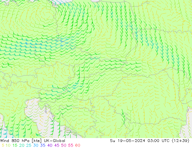 Wind 850 hPa UK-Global Su 19.05.2024 03 UTC