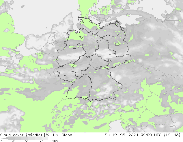 Wolken (mittel) UK-Global So 19.05.2024 09 UTC