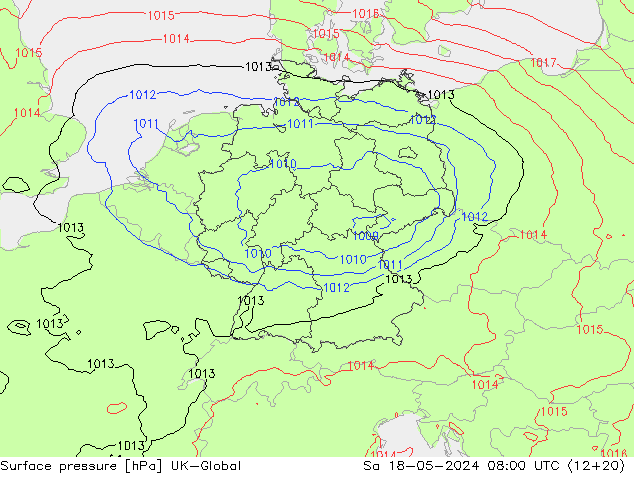 Luchtdruk (Grond) UK-Global za 18.05.2024 08 UTC