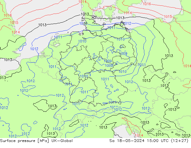 Surface pressure UK-Global Sa 18.05.2024 15 UTC