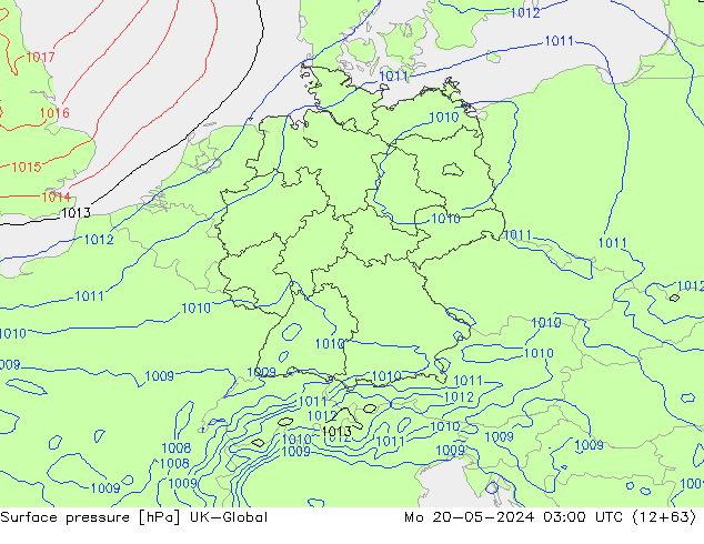 Luchtdruk (Grond) UK-Global ma 20.05.2024 03 UTC