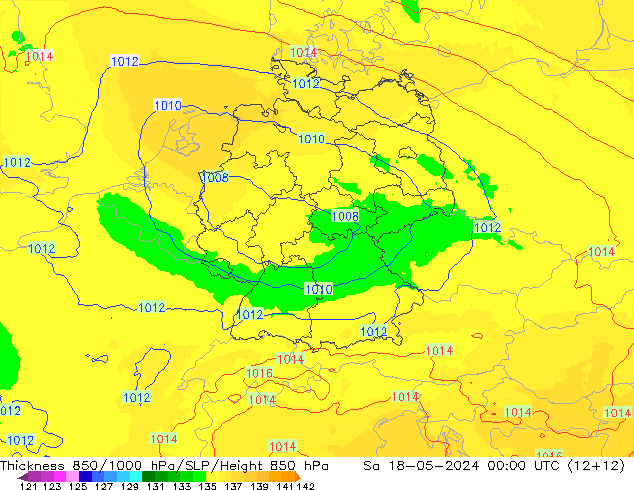 Thck 850-1000 hPa UK-Global so. 18.05.2024 00 UTC