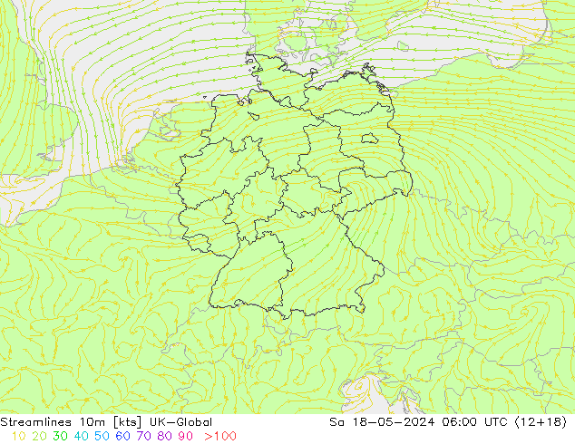 ветер 10m UK-Global сб 18.05.2024 06 UTC