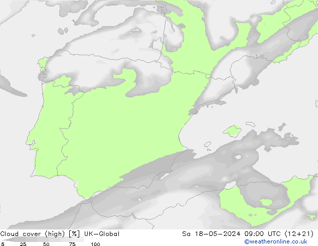Nubes altas UK-Global sáb 18.05.2024 09 UTC