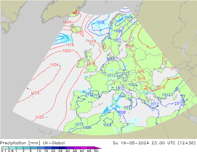 Yağış UK-Global Paz 19.05.2024 00 UTC