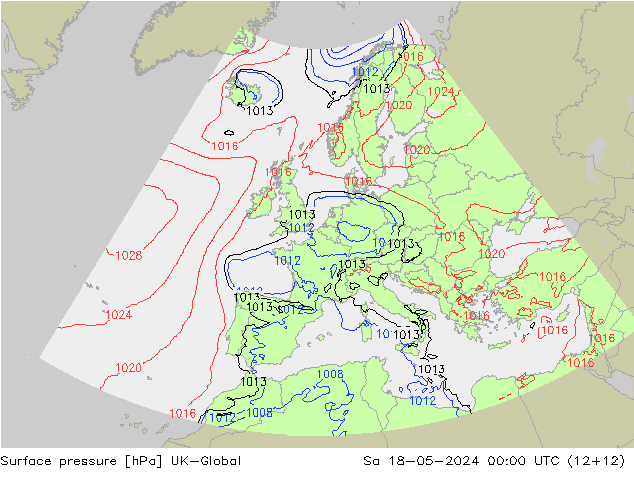 Luchtdruk (Grond) UK-Global za 18.05.2024 00 UTC