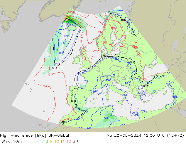 High wind areas UK-Global Mo 20.05.2024 12 UTC