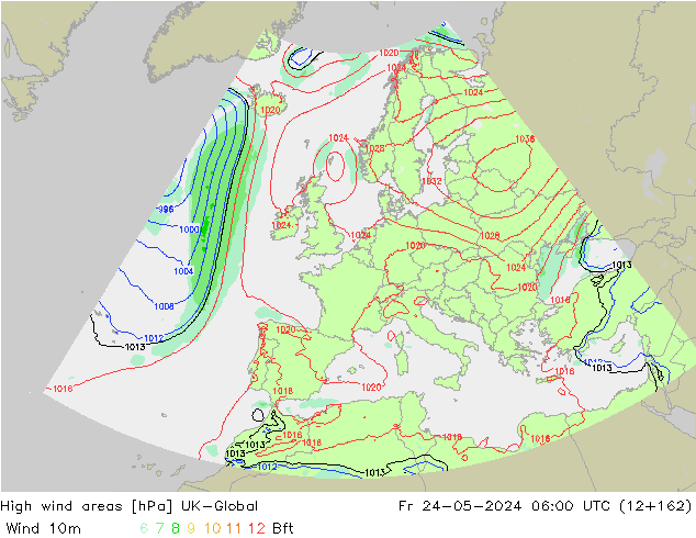 High wind areas UK-Global Fr 24.05.2024 06 UTC