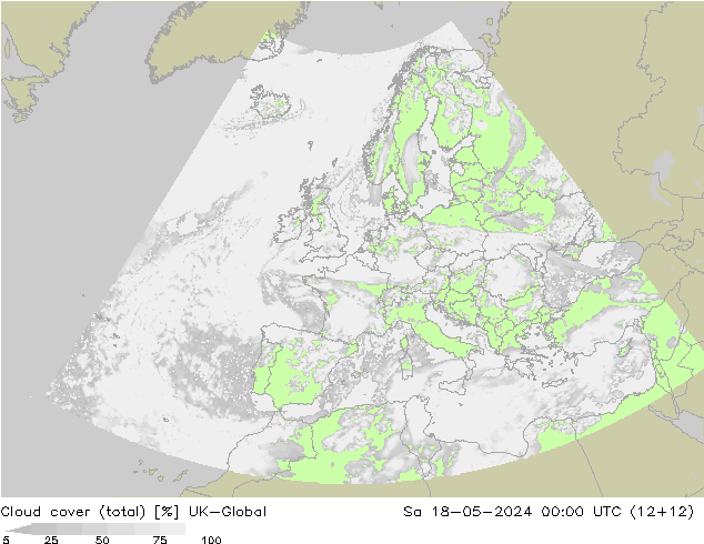 Cloud cover (total) UK-Global Sa 18.05.2024 00 UTC