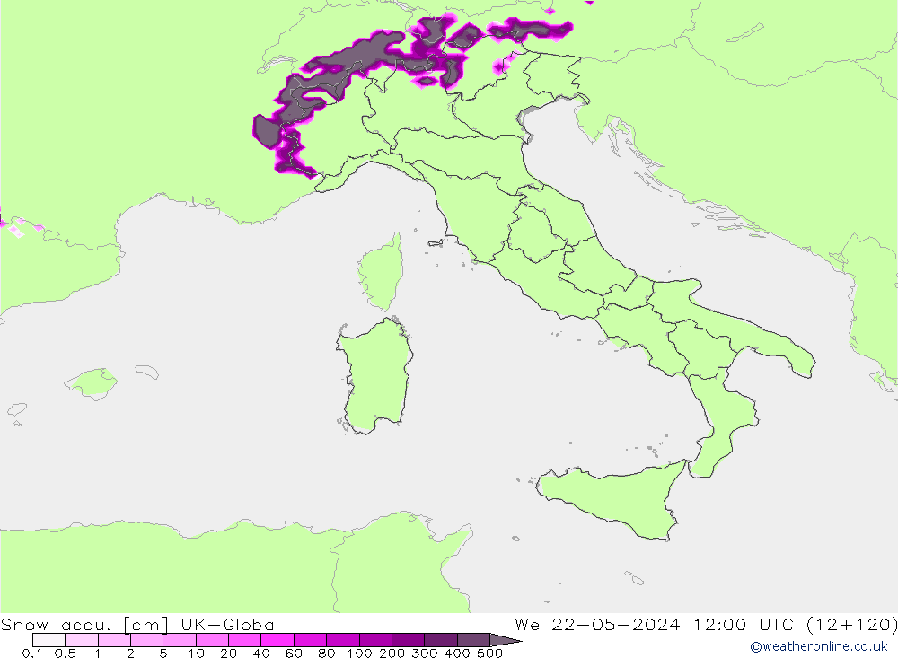 Snow accu. UK-Global We 22.05.2024 12 UTC