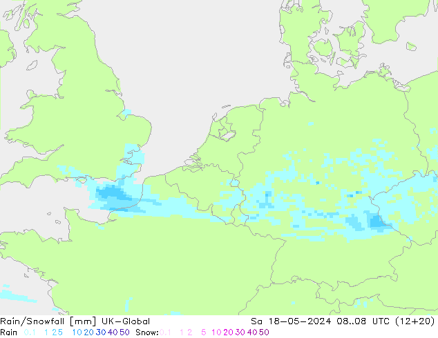 Regen/Schneefall UK-Global Sa 18.05.2024 08 UTC