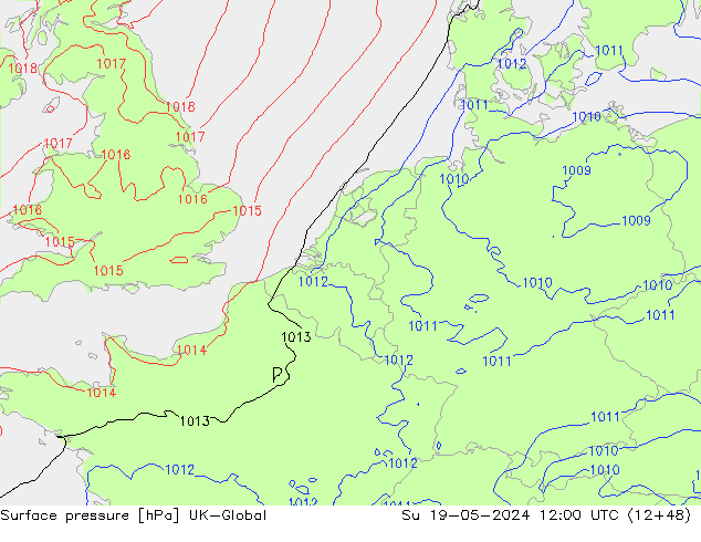Yer basıncı UK-Global Paz 19.05.2024 12 UTC