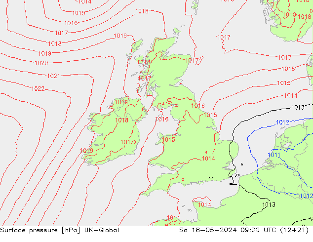 Surface pressure UK-Global Sa 18.05.2024 09 UTC
