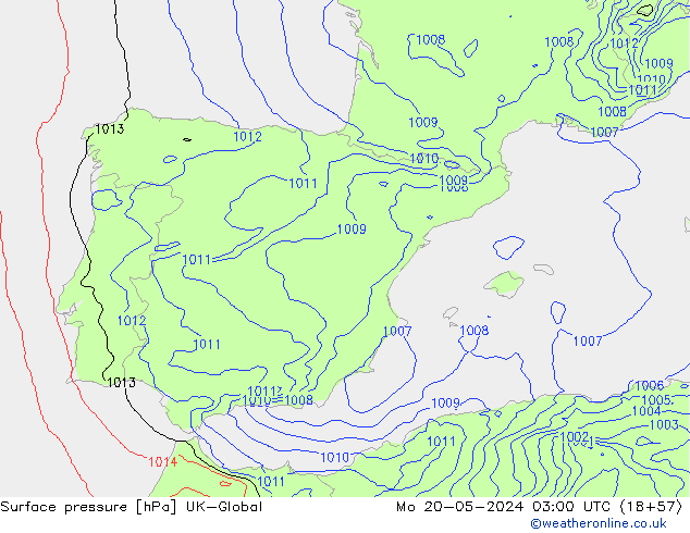 pressão do solo UK-Global Seg 20.05.2024 03 UTC
