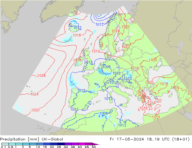 Neerslag UK-Global vr 17.05.2024 19 UTC