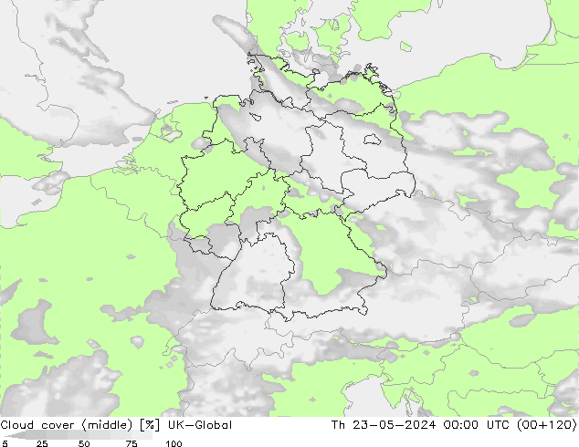 nuvens (médio) UK-Global Qui 23.05.2024 00 UTC