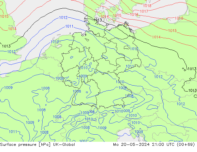 Luchtdruk (Grond) UK-Global ma 20.05.2024 21 UTC