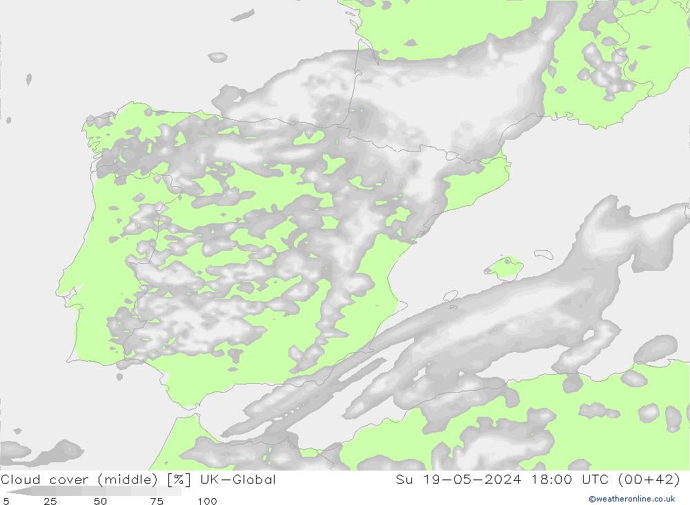 Cloud cover (middle) UK-Global Su 19.05.2024 18 UTC