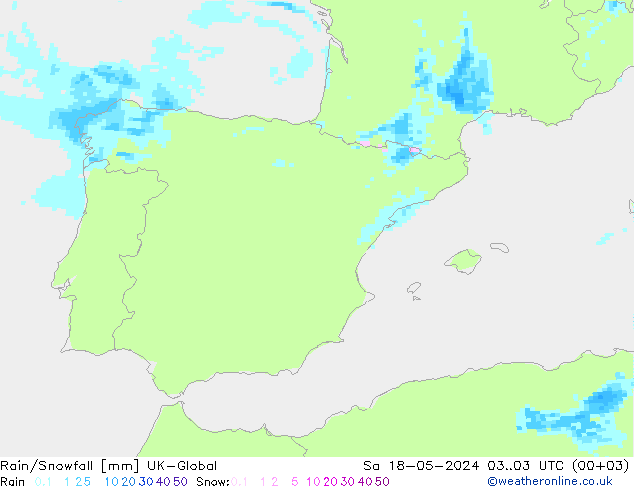 Rain/Snowfall UK-Global Sa 18.05.2024 03 UTC