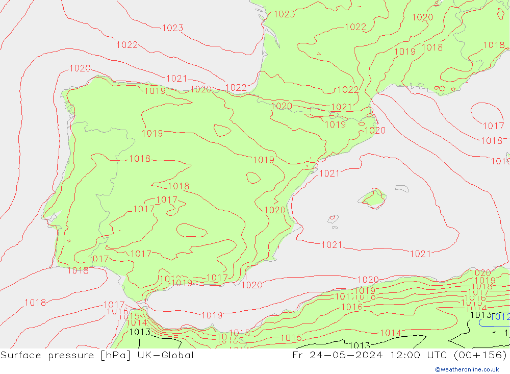 приземное давление UK-Global пт 24.05.2024 12 UTC