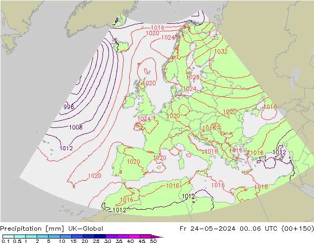 Yağış UK-Global Cu 24.05.2024 06 UTC
