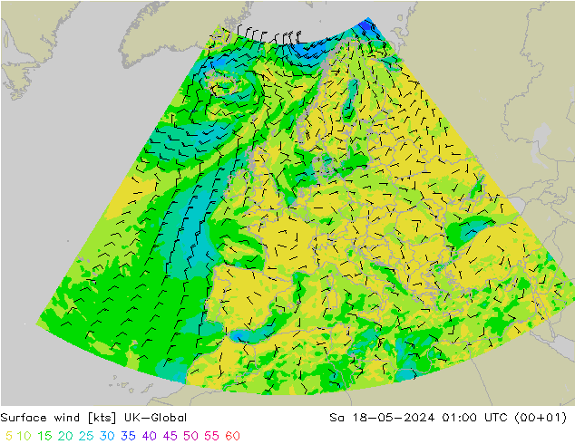 Surface wind UK-Global Sa 18.05.2024 01 UTC