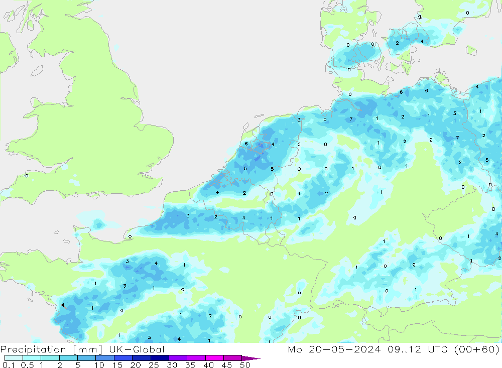Niederschlag UK-Global Mo 20.05.2024 12 UTC