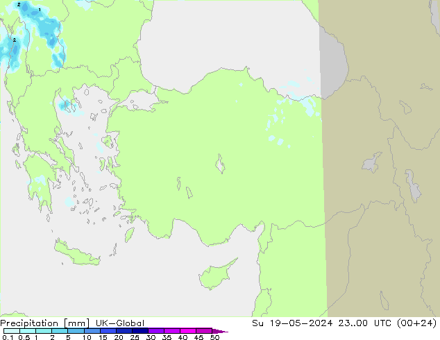 precipitação UK-Global Dom 19.05.2024 00 UTC