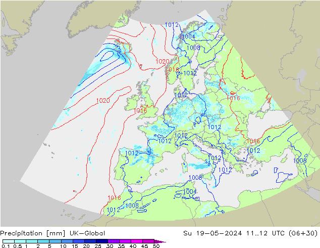 Yağış UK-Global Paz 19.05.2024 12 UTC