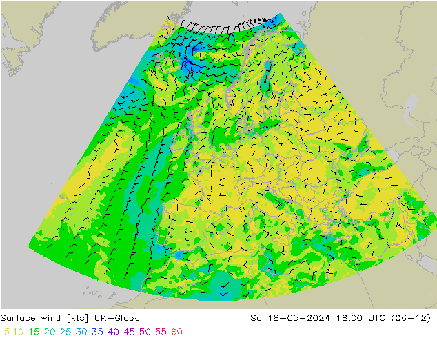 Surface wind UK-Global So 18.05.2024 18 UTC