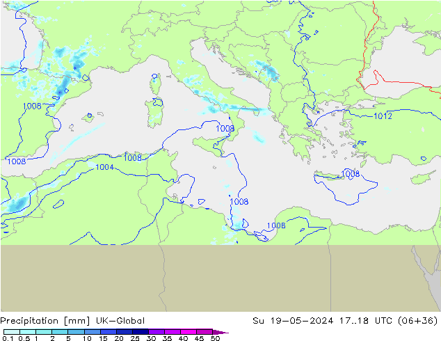 Neerslag UK-Global zo 19.05.2024 18 UTC