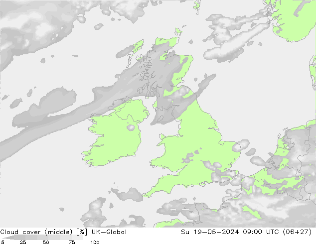 Bewolking (Middelb.) UK-Global zo 19.05.2024 09 UTC