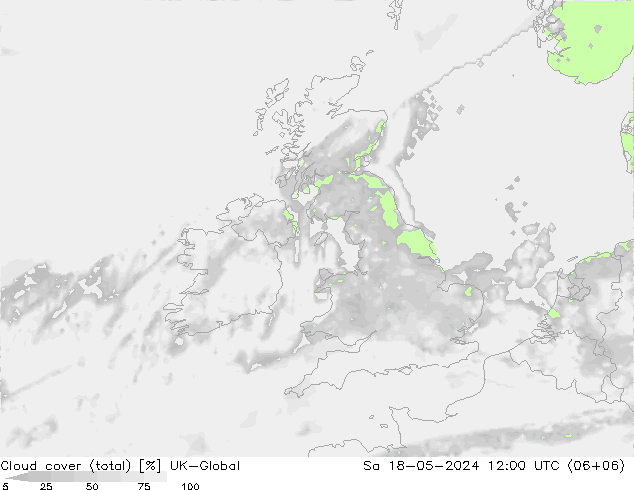 Nubes (total) UK-Global sáb 18.05.2024 12 UTC