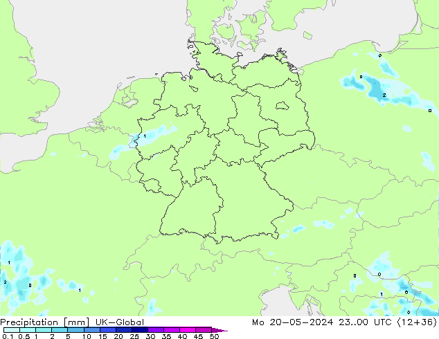 Precipitation UK-Global Mo 20.05.2024 00 UTC