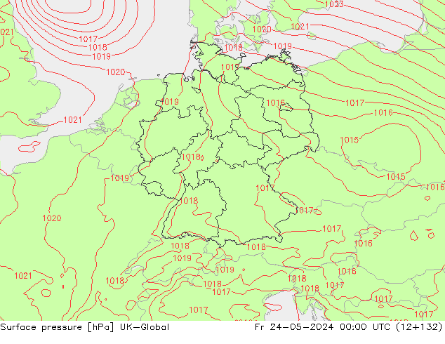 Surface pressure UK-Global Fr 24.05.2024 00 UTC