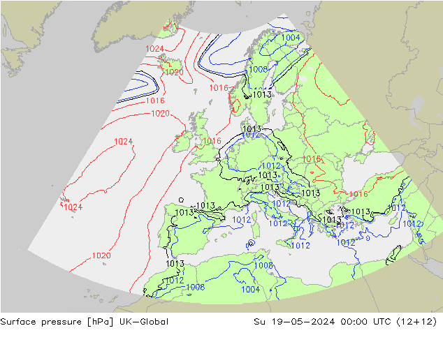 pressão do solo UK-Global Dom 19.05.2024 00 UTC