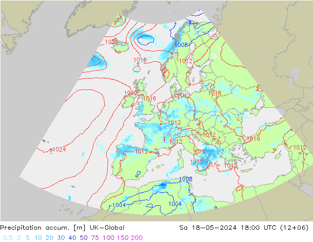 Precipitation accum. UK-Global  18.05.2024 18 UTC