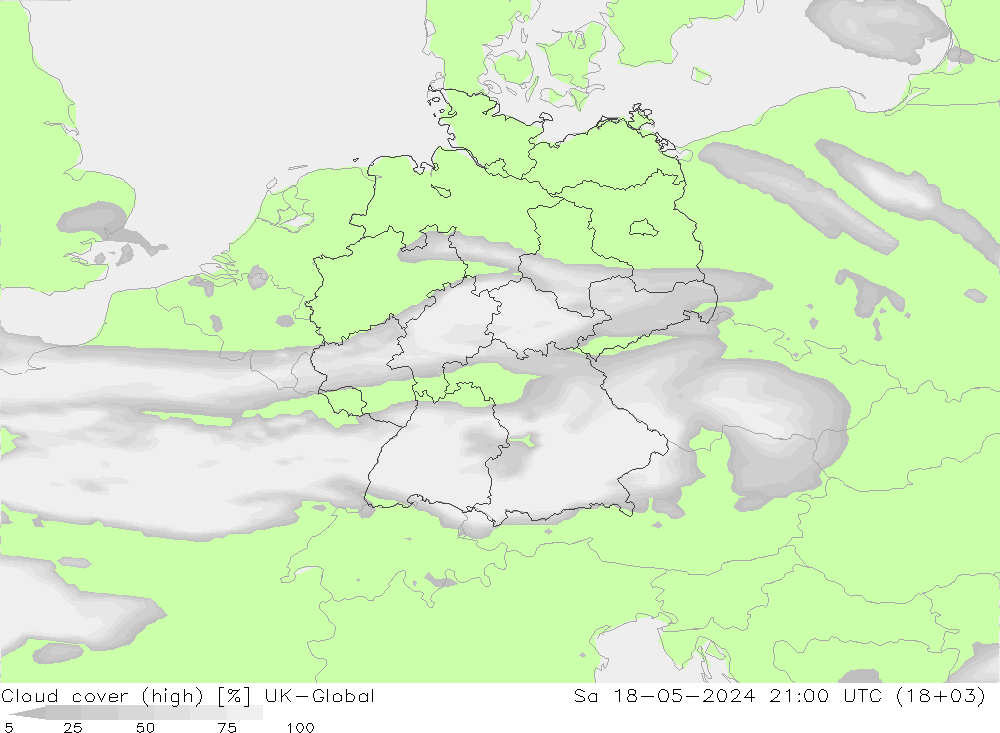 Nubes altas UK-Global sáb 18.05.2024 21 UTC