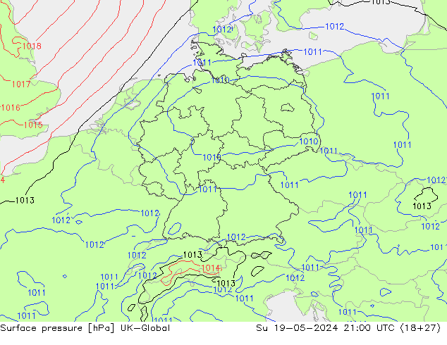 pression de l'air UK-Global dim 19.05.2024 21 UTC