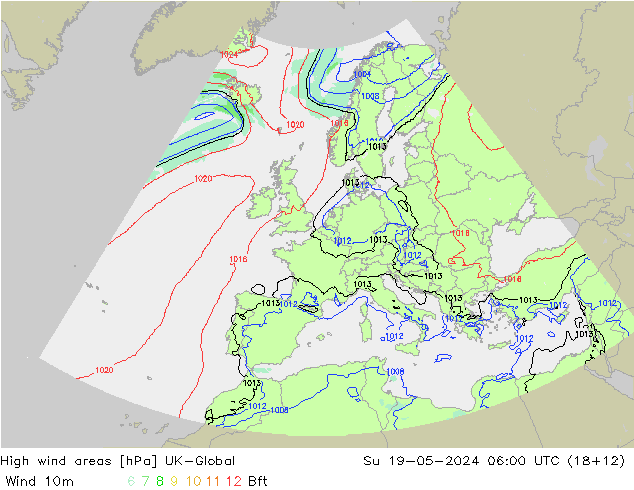 High wind areas UK-Global dom 19.05.2024 06 UTC