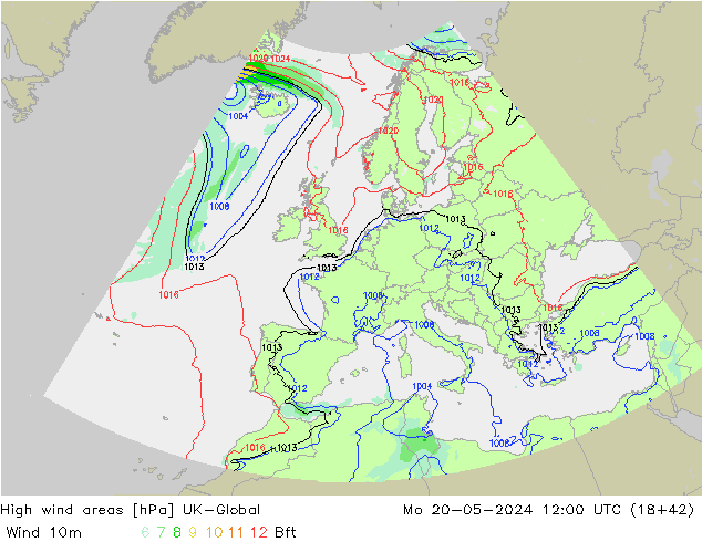 High wind areas UK-Global пн 20.05.2024 12 UTC