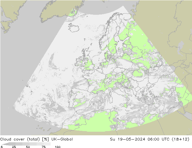 zachmurzenie (suma) UK-Global nie. 19.05.2024 06 UTC