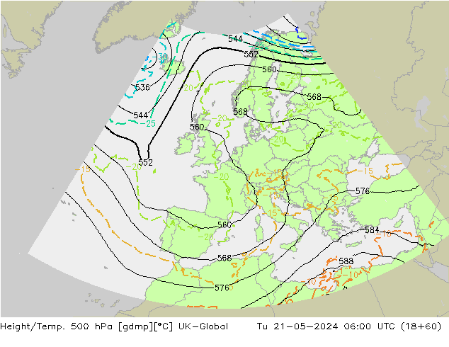 Height/Temp. 500 hPa UK-Global Ter 21.05.2024 06 UTC