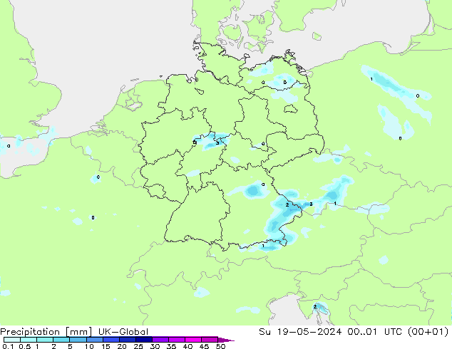 Niederschlag UK-Global So 19.05.2024 01 UTC
