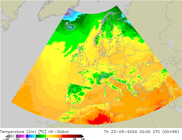 Temperatura (2m) UK-Global jue 23.05.2024 00 UTC