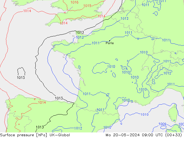 pressão do solo UK-Global Seg 20.05.2024 09 UTC